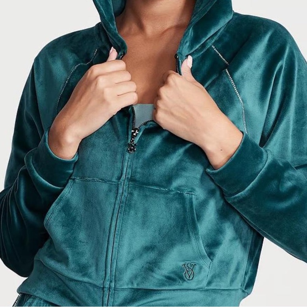 NWT Victoria's Secret velour zip-up hoodie